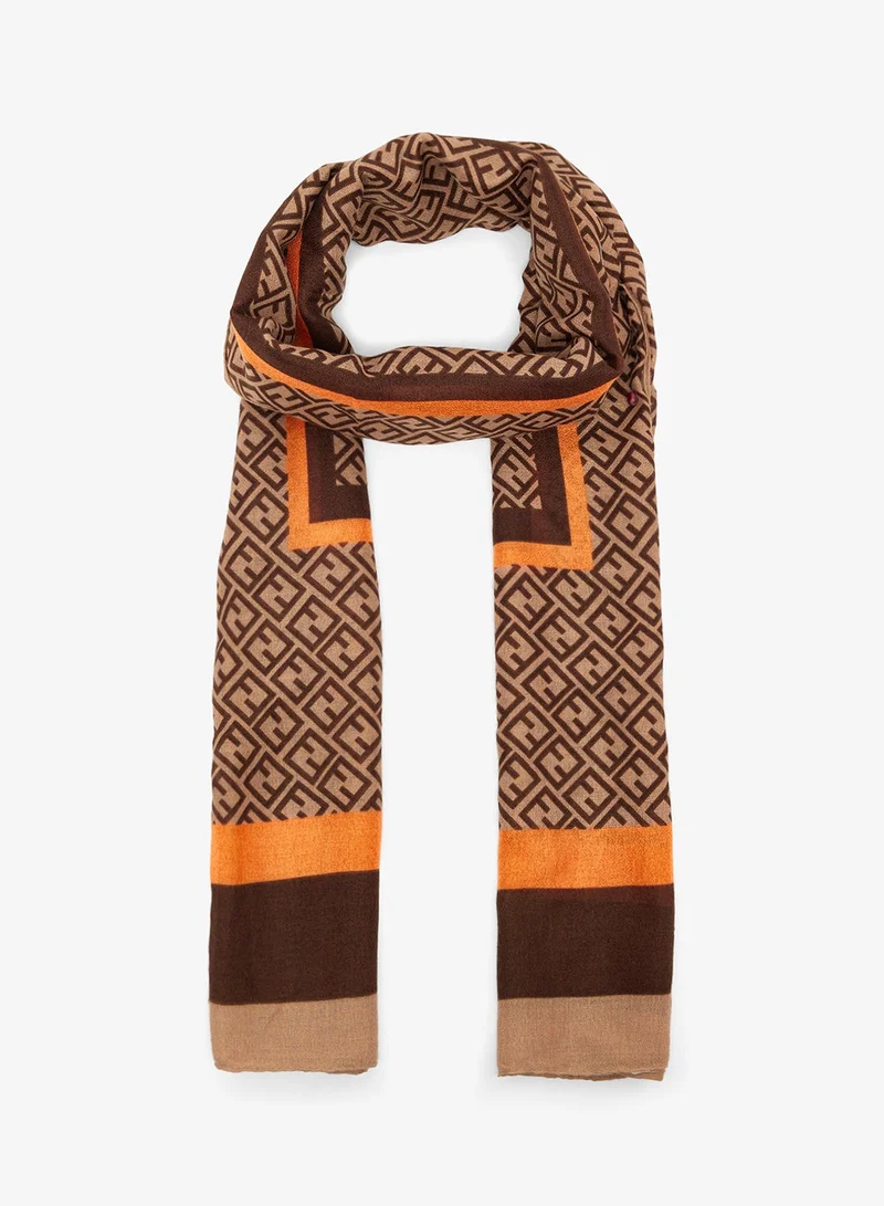 Ginger Satin Printed Headscarf