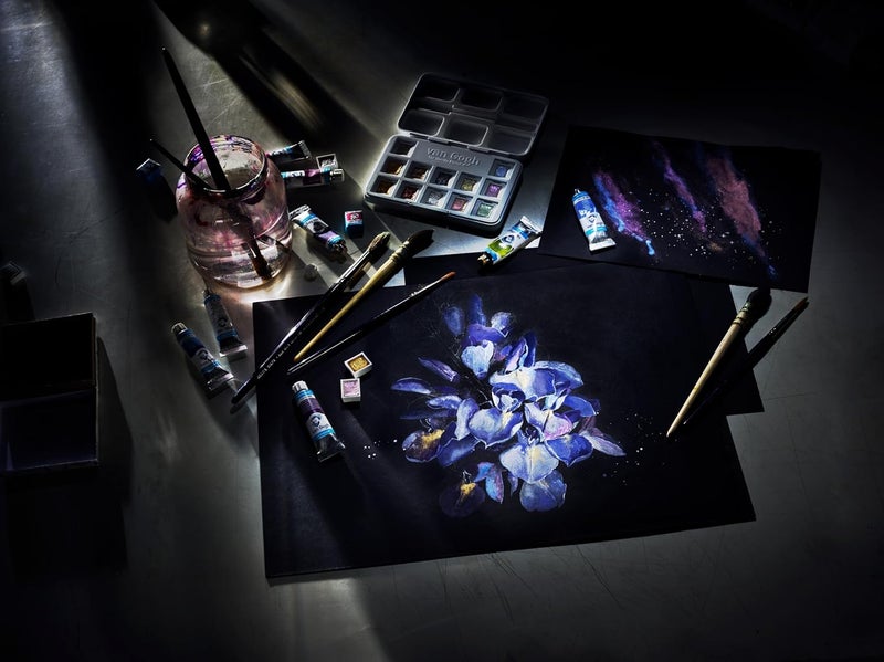 Van Gogh Watercolor Paper Pad 140lb Black Paper 12 Sheets 117 x 165 A3 - Image 3
