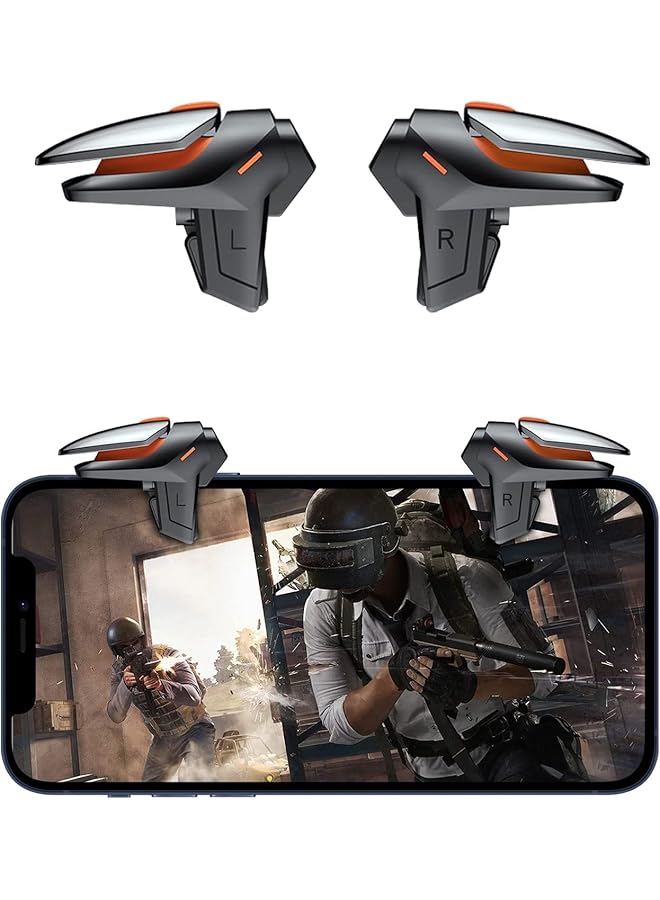 Pubg Game Controller Trigger，1 Pair New Version Smart Phone Game Controller Gamepad Large Thickness Sensitive Aim And Shoot Pubg Triggers For Ios Android Black. - Image 1