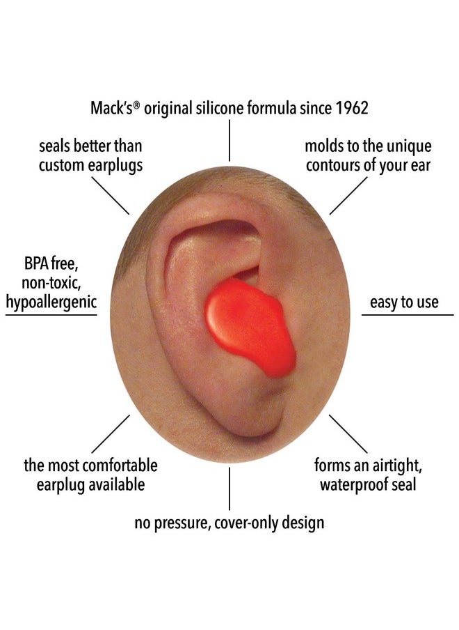 Mack's - Soft Moldable Silicone Putty Ear Plugs Kids Size 6 Pair Comfortable Small Earplugs For Swimming Bathing Travel Loud Events And Flying Made In Usa - Image 1
