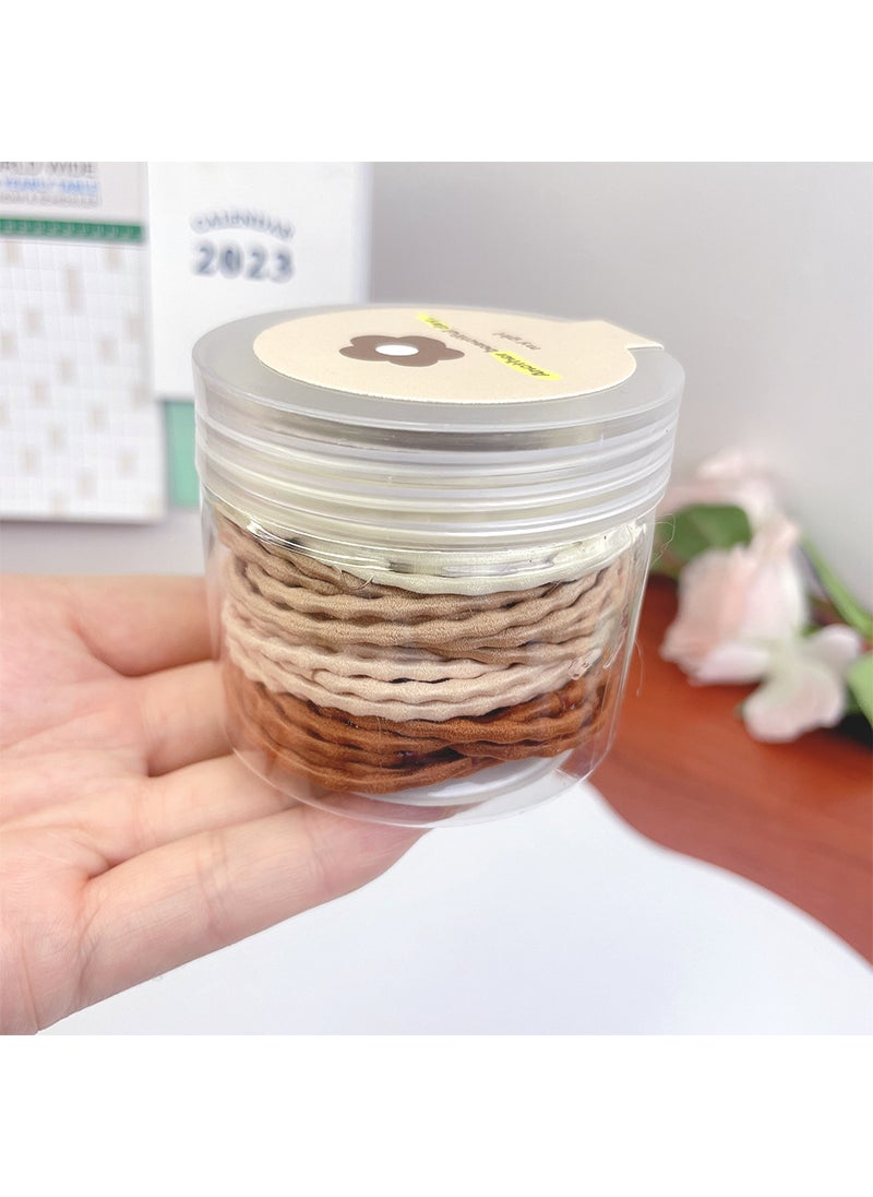Generic Candy Colored Hair Ties for Kids Elastic Hair Bands Girls No Damage Hair Accessories Baby Rubber Bands Wave Pattern Hair Rings 9# brown lotus node canned (48 pieces) 
