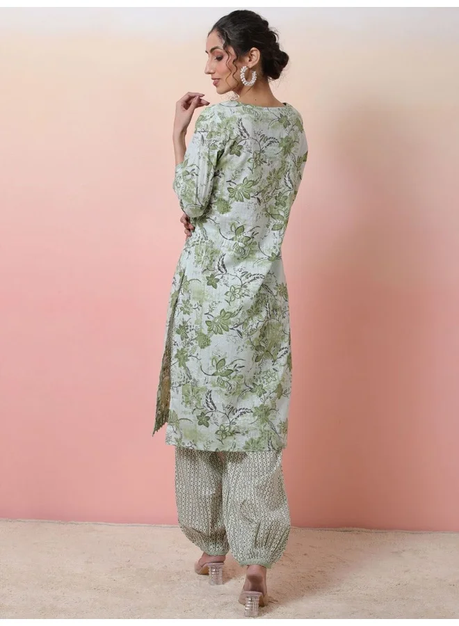 أيه كيه إس Mint Green Kurta Set with balloon pant