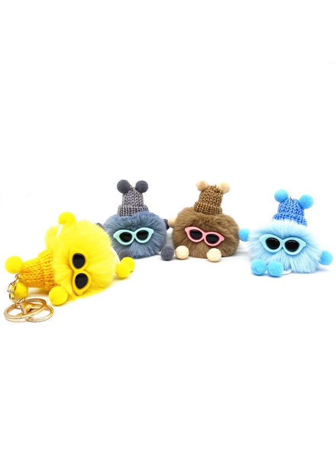 توي آند جوي مفاتيح مفاتيح مفاتيح كرة الفروش الحمراء الصغيرة المحشوة بأغلفة مفاتيح مفاتيح سيارة محشوة بدمى الفراء من الصوف - Image 1