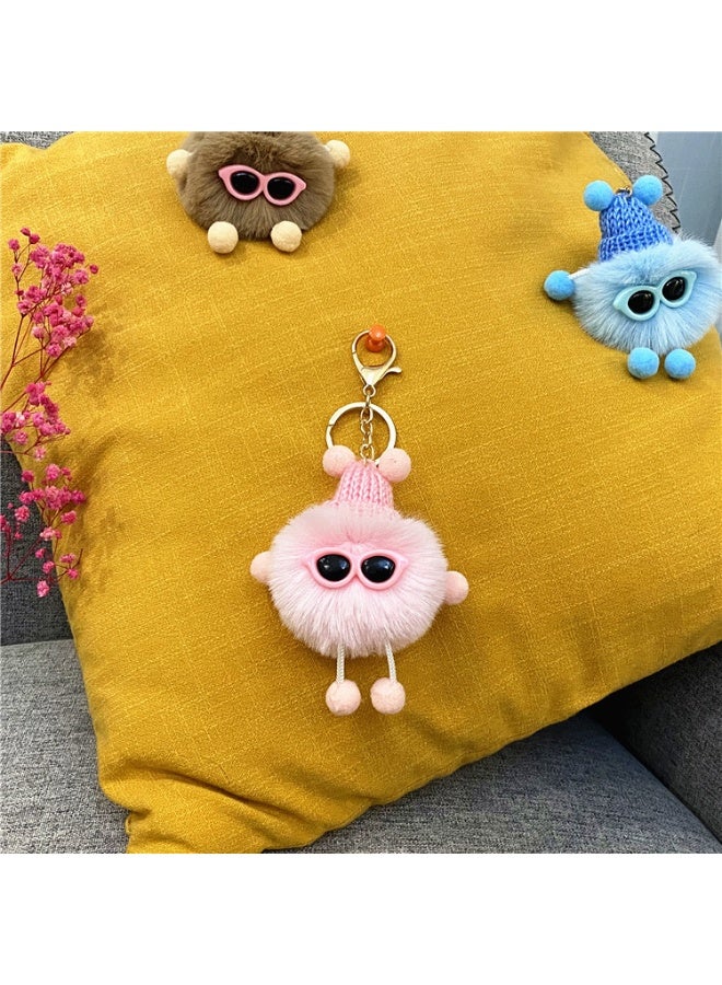 توي آند جوي مفاتيح مفاتيح مفاتيح كرة الفروش الحمراء الصغيرة المحشوة بأغلفة مفاتيح مفاتيح سيارة محشوة بدمى الفراء من الصوف - Image 5