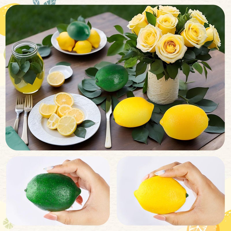 Toopify 20pcs Yellow Artificial Lemons Fake Fruit Lemons Artificial Lifelike Simulation Lemon for Home House Kitchen Party Decoration - Image 3