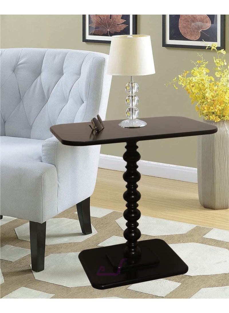 Device Bas with BROWN ART SHOPPEE Device Bas with BROWN ART SHOPPEE Rectangle Coffee Table With 1 Pillar Modern Round Side Entryway Living Room Table Black Engineered Wood 