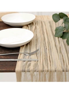 Generic Beige Cotton Table Mat With Romantic Long Wave Siamese Pattern, Suitable For Weddings, Thanksgiving, Birthday Parties, Restaurant Decoration, Mother's Day Decoration, Home Decoration, On-Site Decoration  - Image 2
