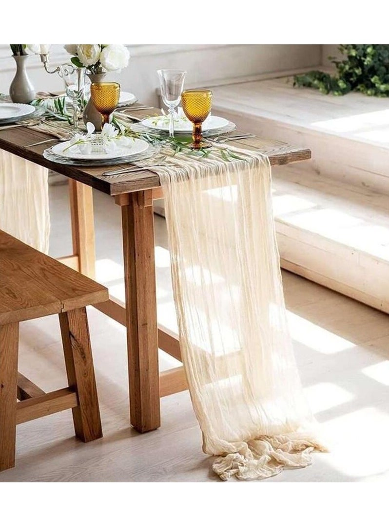 Generic Beige Cotton Table Mat With Romantic Long Wave Siamese Pattern, Suitable For Weddings, Thanksgiving, Birthday Parties, Restaurant Decoration, Mother's Day Decoration, Home Decoration, On-Site Decoration  - Image 3