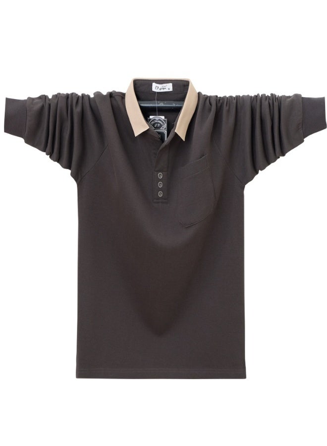 Autumn Men's Polo Shirt Long Sleeve Business Work Shirts Male Pocket Soild Color Casual  Clothing Men Tops - Image 1