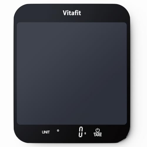 Vitafit 33lb Food Scale, High Accuracy 0.1oz by Our Professional Scale Factory Since 2001, Digital Kitchen Scales Weight Grams and Ounces for Cooking & Baking, 8.5x7.1in Platform, 3 AAA Battery, Black - Image 1