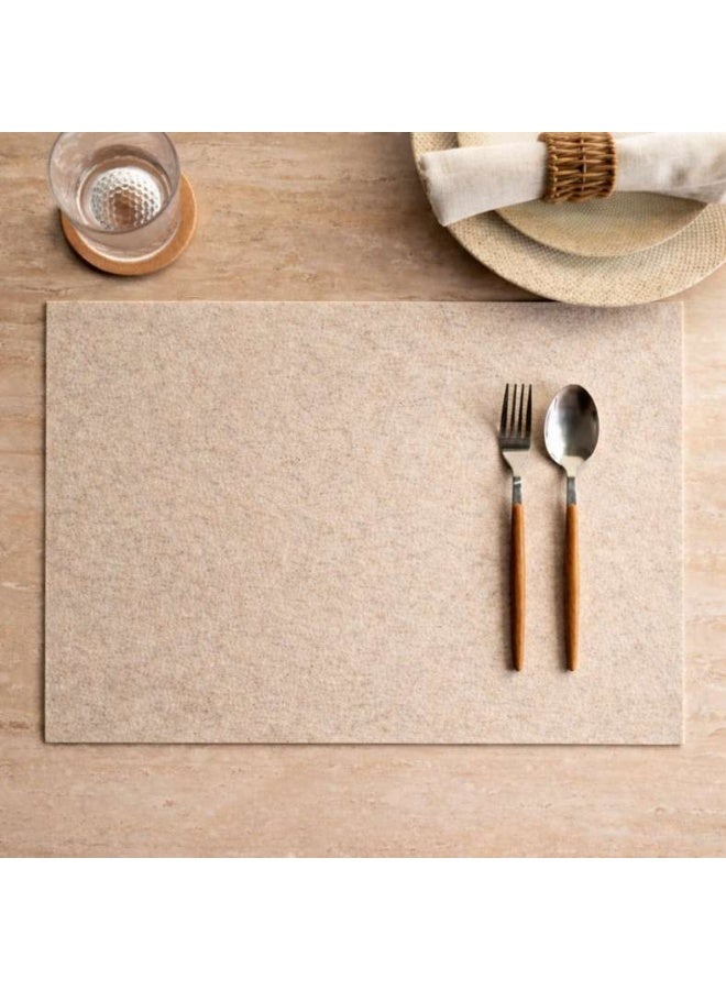 Pan Home Beige Rectangle Placemat Set for Dining - Image 1