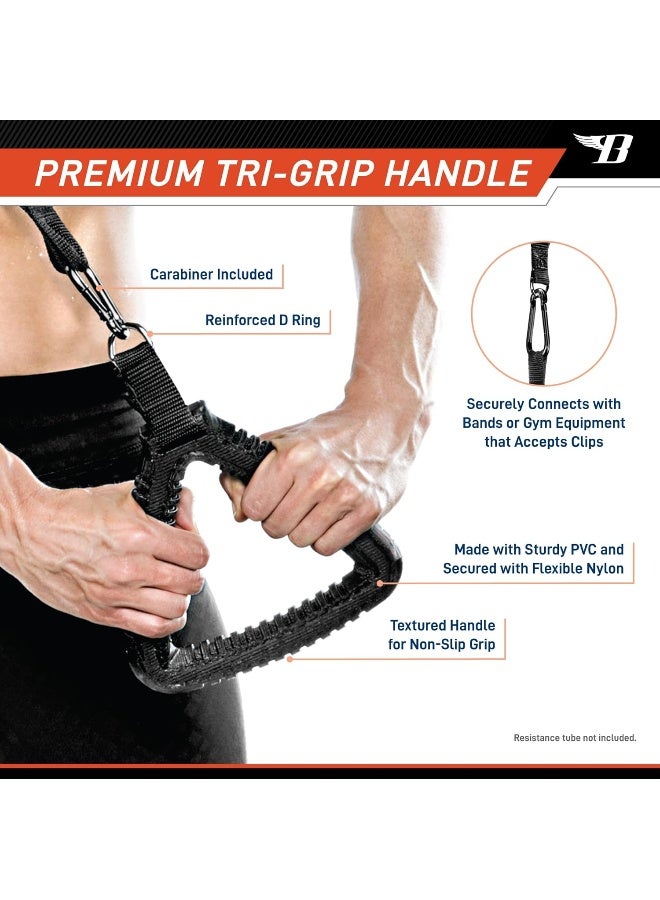 Bionic Body Bionic Body Tri-Grip Single Handle with Carabiner Clip Workout Resistance Tube Accessory  - Image 2