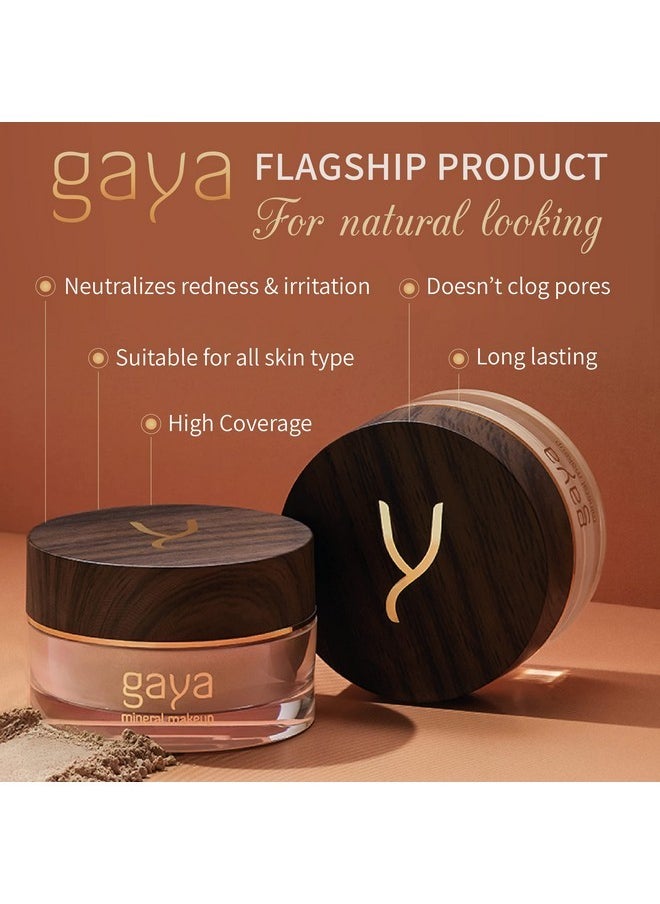 Gaya Cosmetics Vegan Mineral Powder Foundation Light to Full Coverage, Natural Foundation for Natural-Looking, Mica Mineral Foundation, Cruelty Free, No Chemicals by Gaya Cosmetics (MF9)  - Image 2