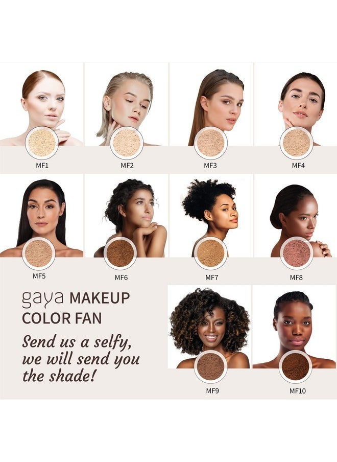 Gaya Cosmetics Vegan Mineral Powder Foundation Light to Full Coverage, Natural Foundation for Natural-Looking, Mica Mineral Foundation, Cruelty Free, No Chemicals by Gaya Cosmetics (MF9)  - Image 4