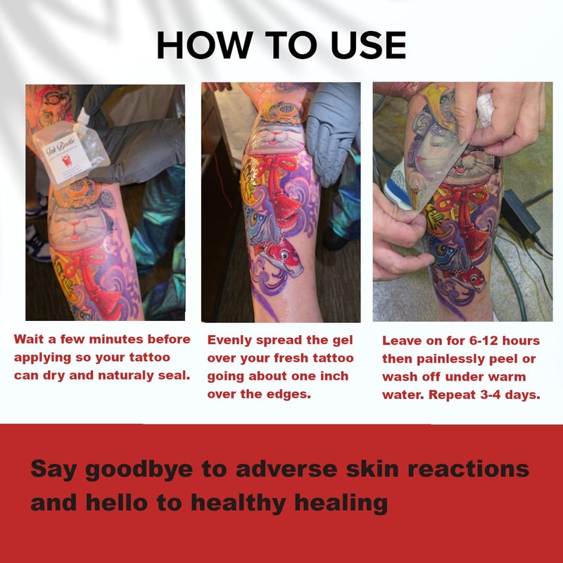 Ink Beetle Tattoo Aftercare Sealant Gel - Forms a breathable protective skin-No Adhesives-No Latex-Natural Healing ingredients- Painlessly wash off- No Adverse skin reactions- 8 fl oz - Image 5