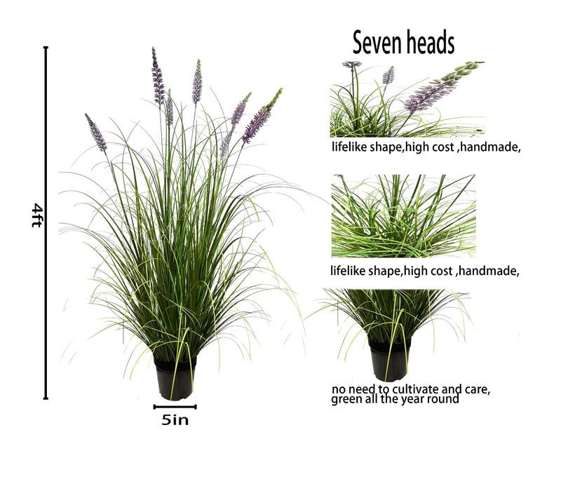 AfanD Artificial Plant 47in(2pack) Tall Artificial Lavender Plant,Faux Plants Indoor Home Decorative Artificial Plants & Flowers in Pot Fake Plant, House Plant Indoor - Image 2
