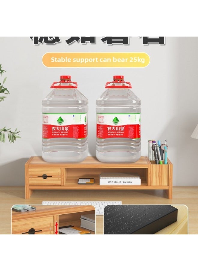 Generic - Monitor Stand Computer Elevated Rack Desktop Pad High Base Shelf Storage Keyboard Office Desktop Storage Rack-Color:Black [simple Two Layers]★Thickened Classic Style - Image 1