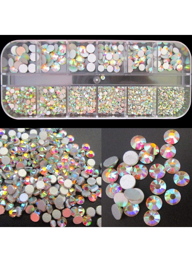 لايفيكس تول أحجار الراين للأظافر لصياغة 6 أحجام Ss20 أحجار الراين المسطحة للأظافر والوجه مع الملقط وقلم أحجار الراين مجموعة 4000 قطعة أ - Image 4