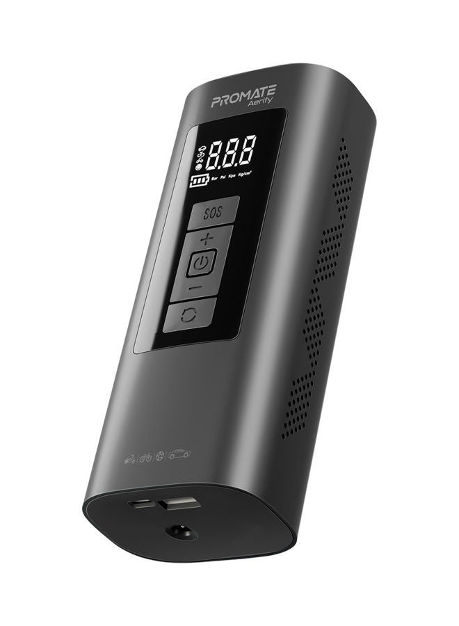 PROMATE Portable Air Compressor, 4-In-1 Compact Electric Air Pump With Power Bank, 150Psi, Led Light, Sos Function, Safety Hammer And Built-In Tpms For Car Tires, Usb-Powered Smartphones, Aerify - Image 1