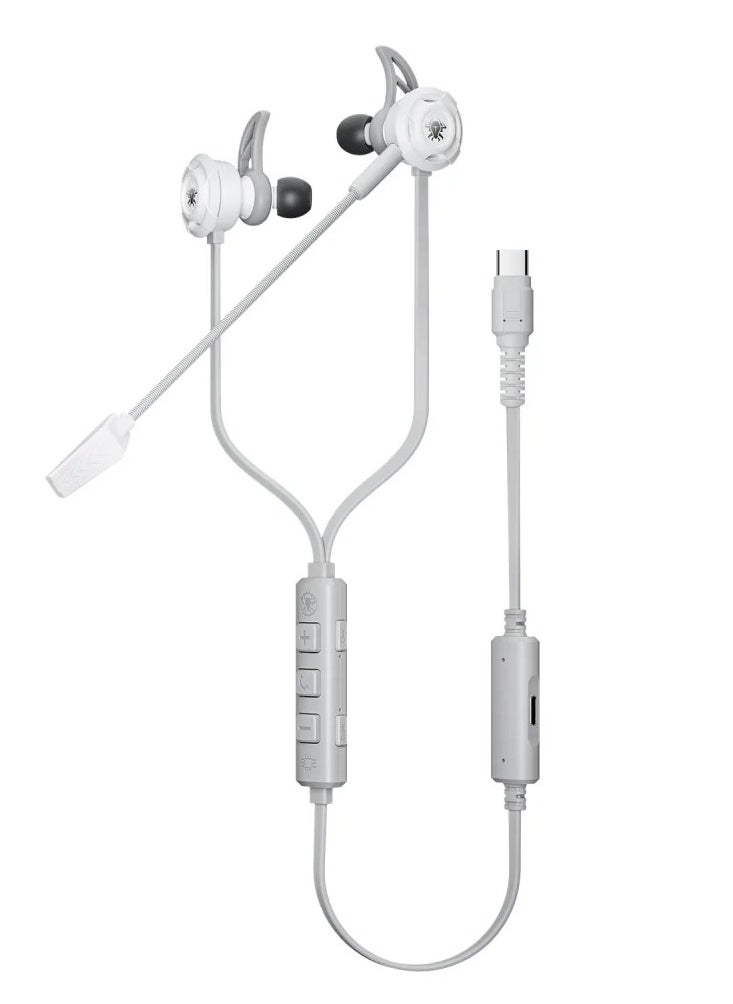 Plextone Plextone  M762 Semi-In-Ear Earphones with USB-C Port, Wired, 27W Charger, Tablet Charger, Gaming Earphones, HD Microphone, White  - Image 1