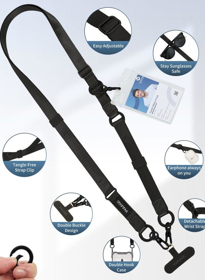 VVAAGG Clip and Go 2-in-1 Phone Lanyard: Adjustable & Detachable Crossbody and Wrist Strap, Anti-Drop & Anti-Theft Lanyard with ID Holder Travel Essential for Most iphone and Smartphones - Image 3