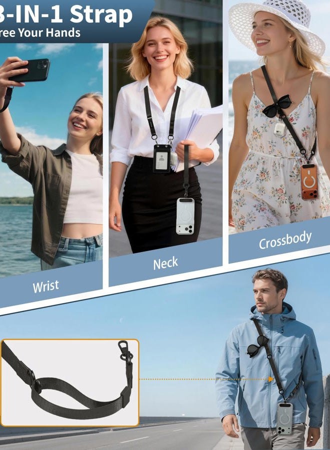 VVAAGG Clip and Go 2-in-1 Phone Lanyard: Adjustable & Detachable Crossbody and Wrist Strap, Anti-Drop & Anti-Theft Lanyard with ID Holder Travel Essential for Most iphone and Smartphones - Image 2