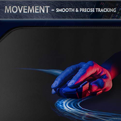 TONOS [35% Larger] Gaming Mouse Pad 12x10x1/8 in. Delicate Stitched Edges & Non-Slip Natural Rubber Base, Premium-Textured & Waterproof Mousepad, Mouse Mat for Computer, Laptop, PC, Office & Home, Black - Image 4