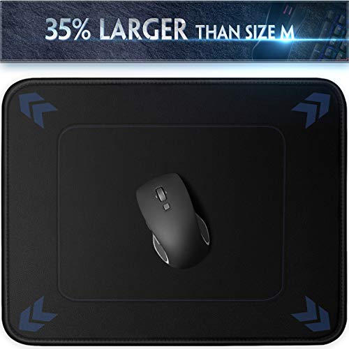 TONOS [35% Larger] Gaming Mouse Pad 12x10x1/8 in. Delicate Stitched Edges & Non-Slip Natural Rubber Base, Premium-Textured & Waterproof Mousepad, Mouse Mat for Computer, Laptop, PC, Office & Home, Black - Image 2