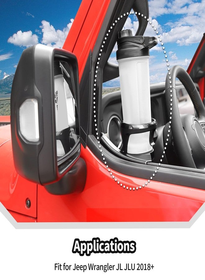 JeCar Front Door Cup Holder Fit for 2018-2024 Jeep Wrangler JL JLU & Gladiator JT (Driver & Passenger Side), 1Pair - Image 2