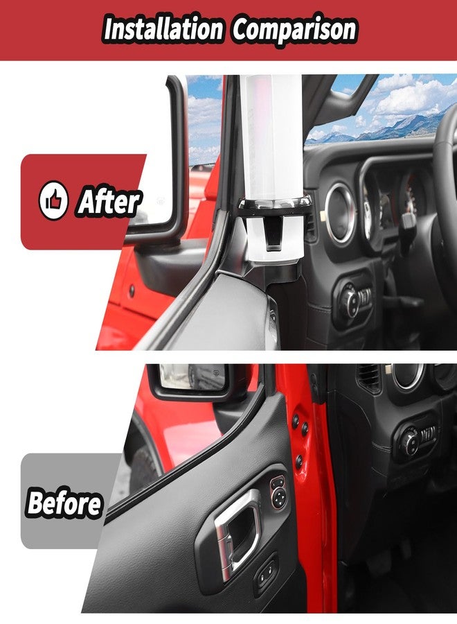 JeCar Front Door Cup Holder Fit for 2018-2024 Jeep Wrangler JL JLU & Gladiator JT (Driver & Passenger Side), 1Pair - Image 5