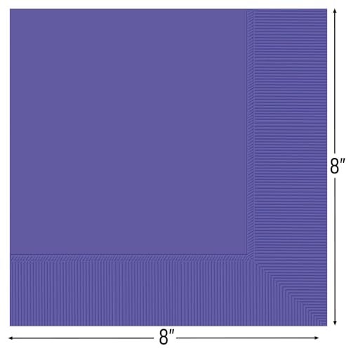 Amscan New Purple 2-Ply Dinner Napkins - 8" (Pack Of 40) | Vibrant & Durable Paper For Parties, Events & Everyday Use - Image 2