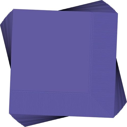 Amscan New Purple 2-Ply Dinner Napkins - 8" (Pack Of 40) | Vibrant & Durable Paper For Parties, Events & Everyday Use - Image 1