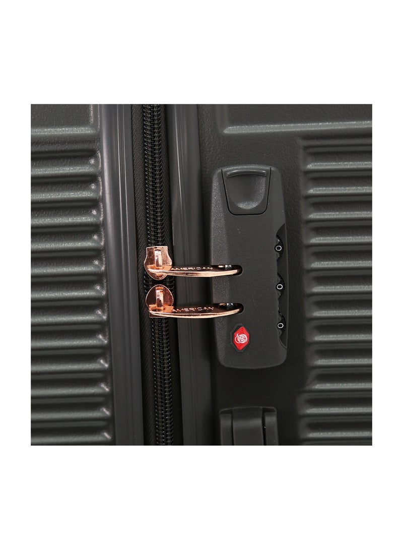 AMERICAN FLYER Luggage Set of 3 – Hardshell Trolley Bags with Secure Lock, Multi-Compartment Storage & Spinner Wheels,Grey(S-20",M-24",L-28") - Image 4