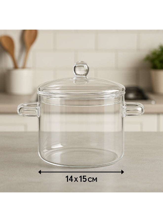 قدر و طنجرة طبخ من الزجاج المقاوم للحرارة و قابل للطبخ على النار - Image 1