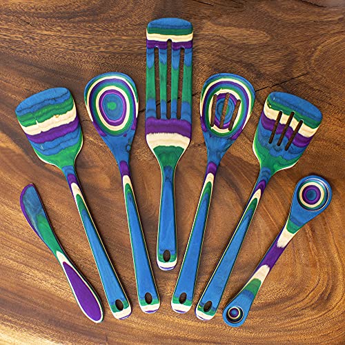 Totally Bamboo Baltique Mumbai Collection 7 Piece Cooking Utensil Set, Safe for Nonstick - Image 4
