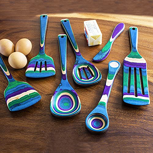 Totally Bamboo Baltique Mumbai Collection 7 Piece Cooking Utensil Set, Safe for Nonstick - Image 3