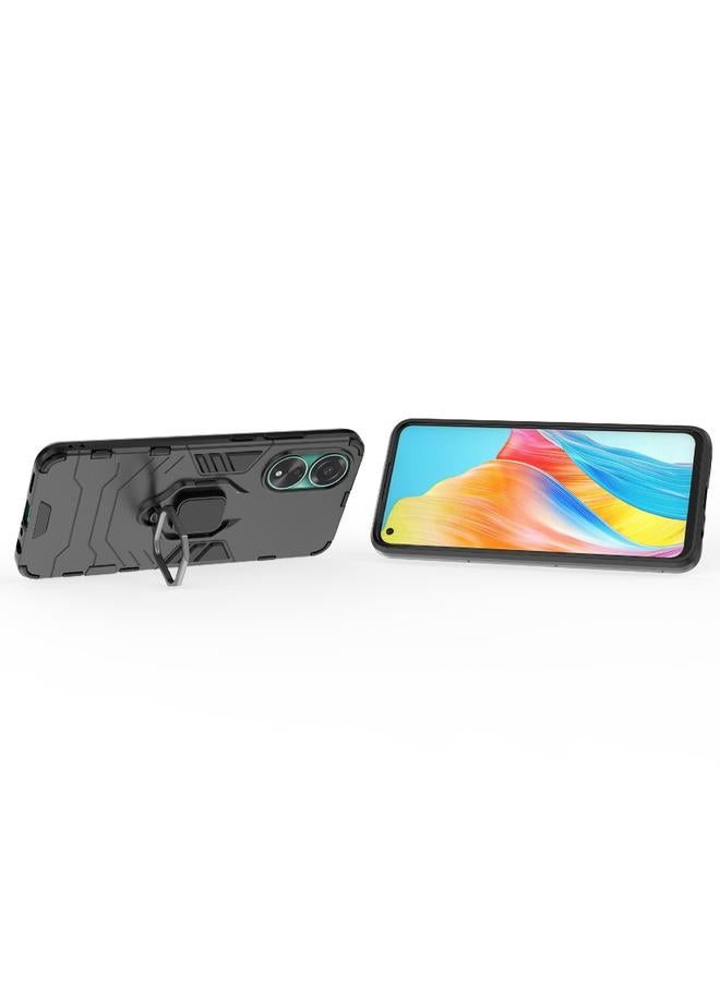 اس-توب جراب لهاتف OPPO A78 4G مقاوم للصدمات مصنوع من مادة البولي يوريثان الحراري + جراب هاتف مزود بحامل - Image 4