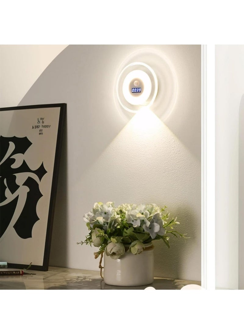 YOUGE Motion Sensor Night Light, LED Wall Lamp, Induction Light with Clock, Rechargeable and Dimmable, Suitable for Interior Decoration, Bedroom, Bathroom, Corridor, Staircase Lighting - Image 4