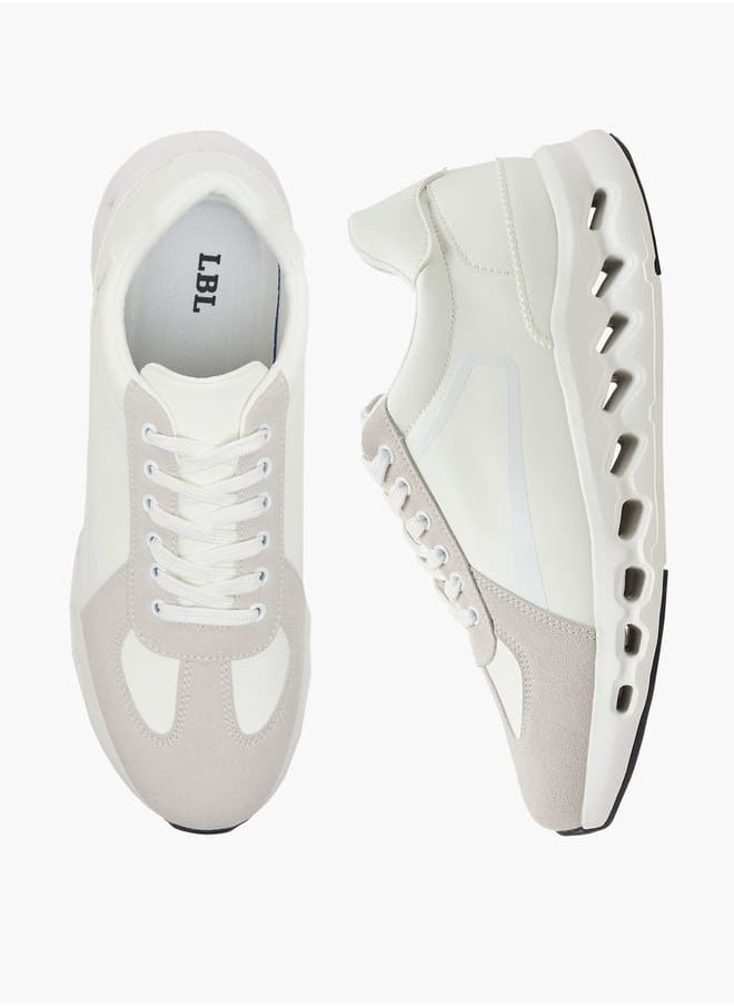 LBL by Shoexpress Men's Panelled Ankle Sneakers with Lace-Up Closure  - Image 2