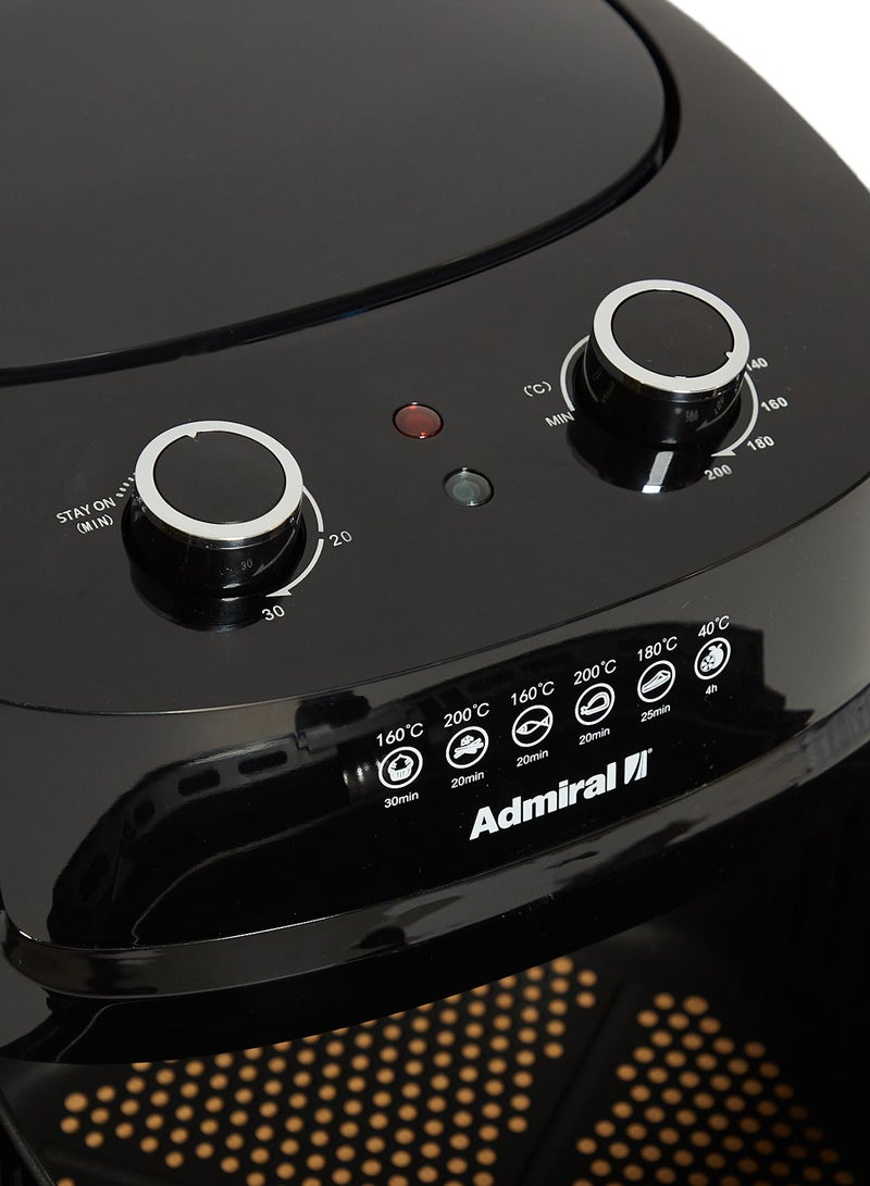 Admiral 6.1L Air Fryer, 1800W Power, Adjustable Temperature 60–220°C, 7.2L Frying Pot, Frying Rack, 1-Year Warranty – Model ADAF65BL (Black) 6.1 L 1800 W ADAF65BL Black - Image 3