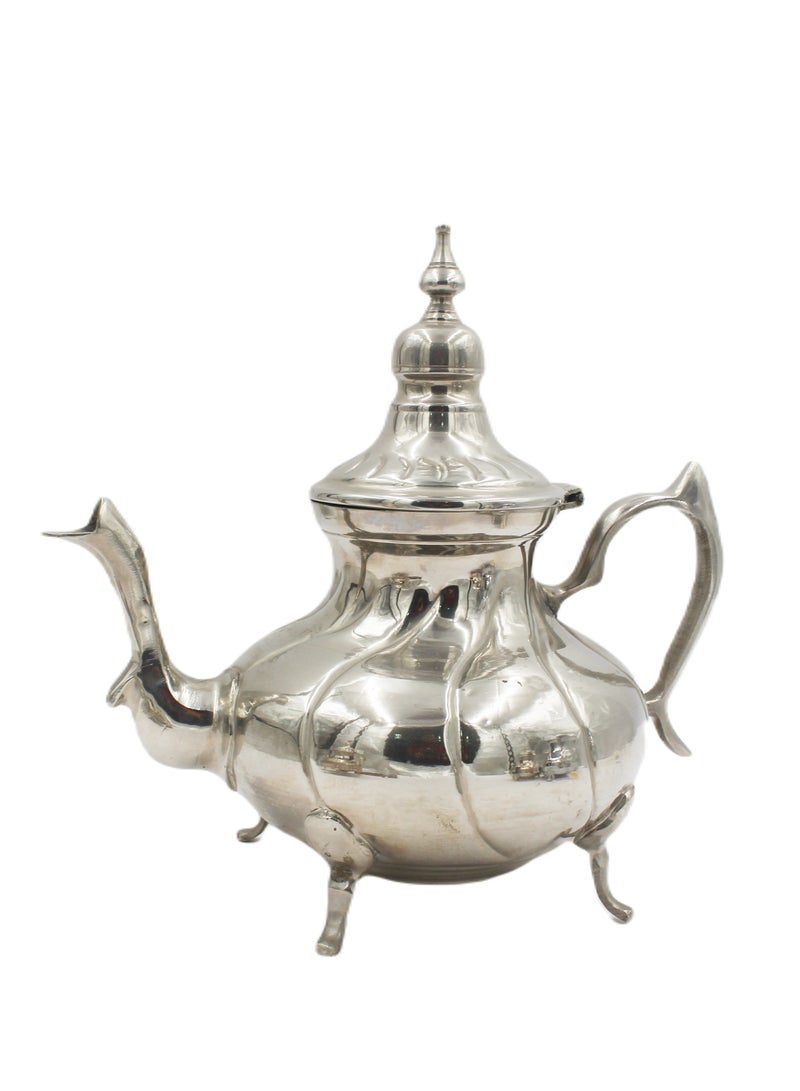 Antique Museum Moroccan Traditional White Metal Coffee Pot 29 x 29 cm  - Image 2
