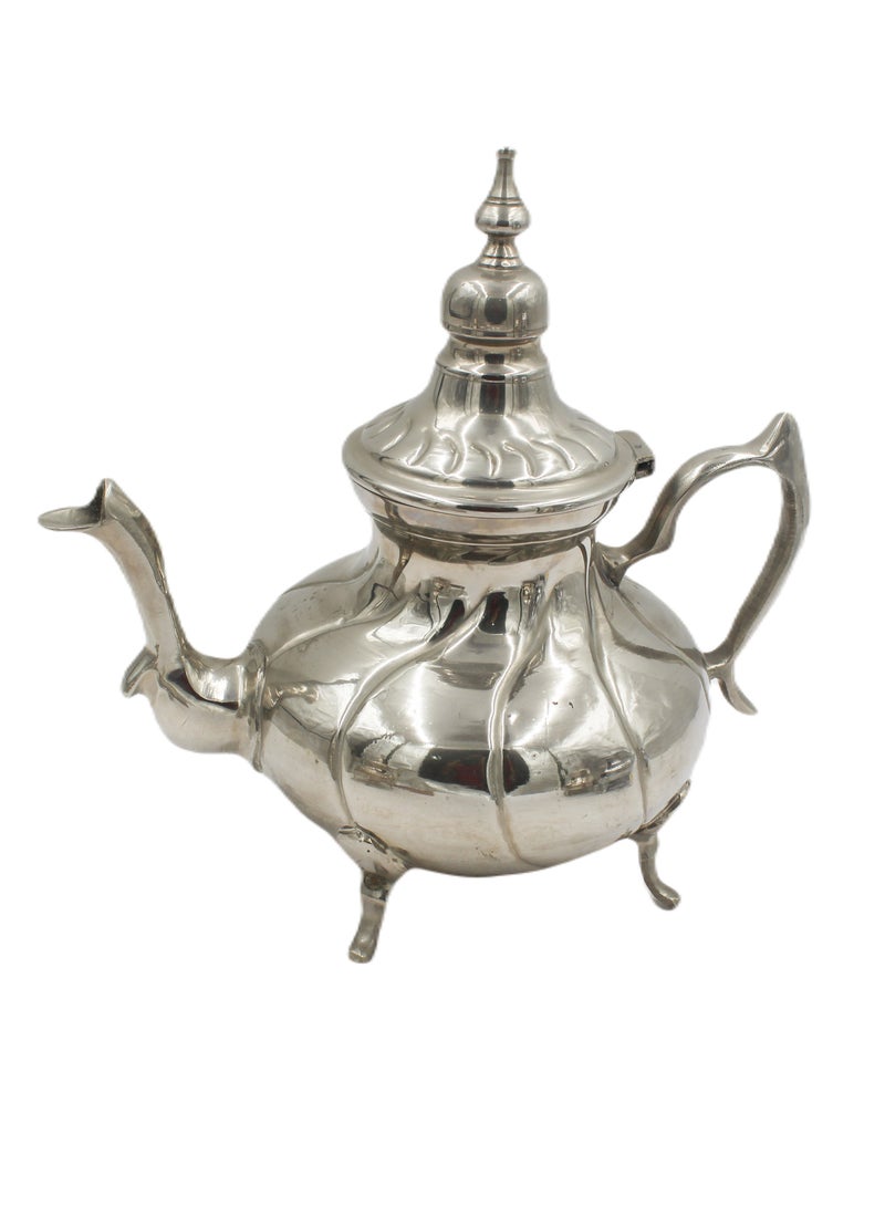 Antique Museum Moroccan Traditional White Metal Coffee Pot 29 x 29 cm  - Image 4