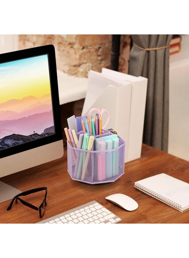 Exerz Desk Organiser/Mesh Desk Tidy Candy/Pen Holder/Multifunctional Organiser 360 Rotating - Image 3