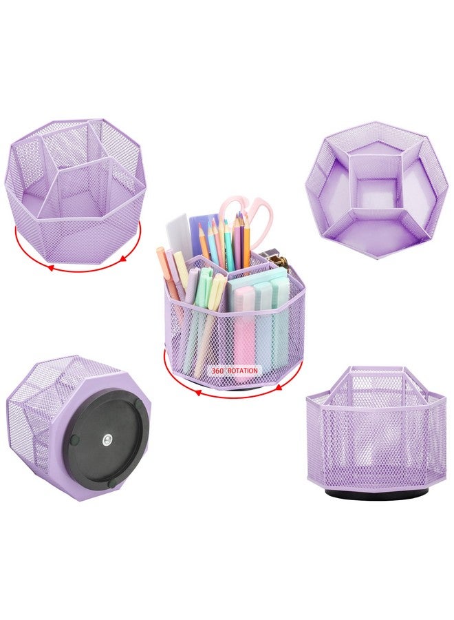 Exerz Desk Organiser/Mesh Desk Tidy Candy/Pen Holder/Multifunctional Organiser 360 Rotating - Image 5