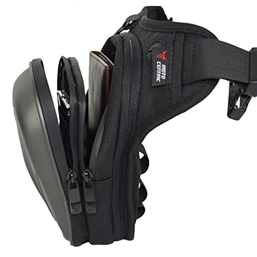 Hebetag Motorcycle Drop Leg Bag Oxford Waist Pack for Men Women Bum Hip Fanny Belt Purse Pouch Outdoor Travel Sports Hiking Bike Riding Cycling Thigh Daypack, Black - Image 3