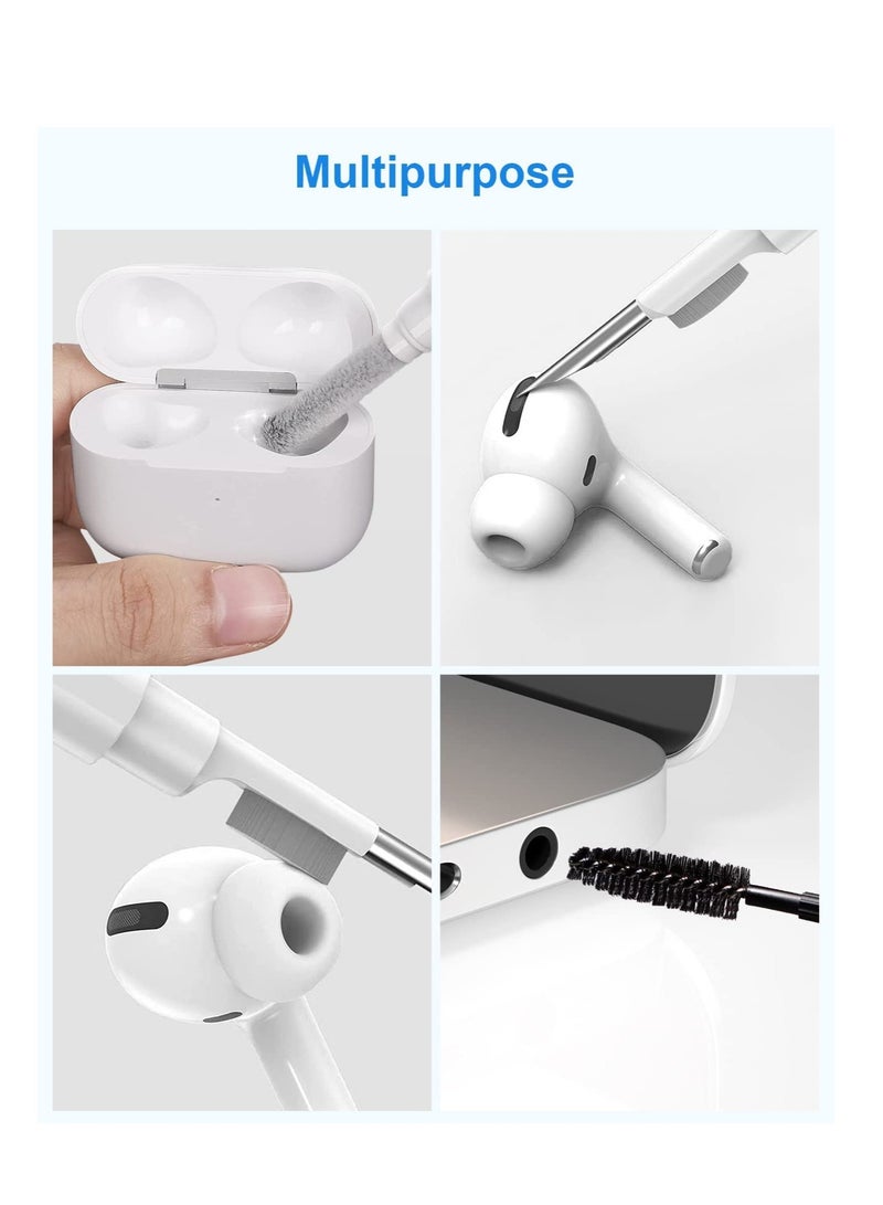 Multi-Function 8 in 1 Electronic Cleaner Kit for Earbuds, Phones, Keyboards, iPads, and Cameras in White - Image 4