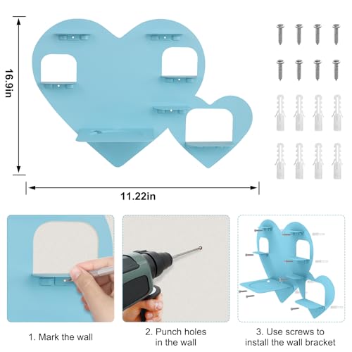Riuog Metal Bracket for Toniebox,Floating Shelf for Tonies Figures 15-20pcs Storage,Wall Mounted Brackets for Toniebox Player,Children's Room Decorations and Gifts (Blue) - Image 4