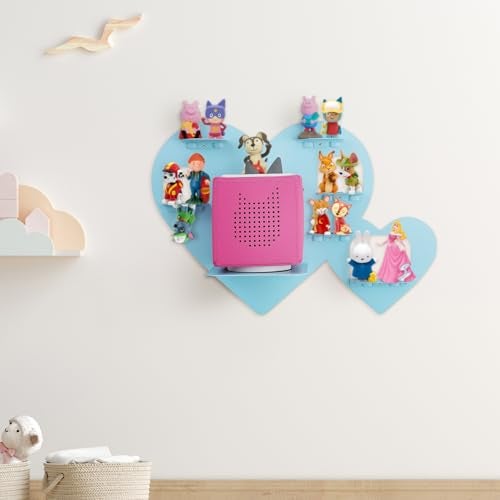 Riuog Metal Bracket for Toniebox,Floating Shelf for Tonies Figures 15-20pcs Storage,Wall Mounted Brackets for Toniebox Player,Children's Room Decorations and Gifts (Blue) - Image 5