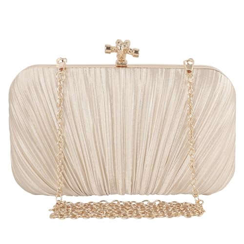 DA BODAN Fashion Womens Jane Satin Diamante Clutch Rhinestone Evening Bridal Prom Party Handbag Crossbody Purse Chain Bag - Image 1