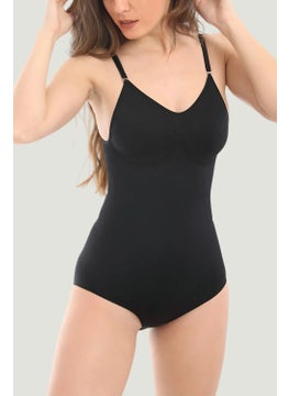 TECHNO 8Q Snap Firming Strap Push Up Effect Body Shaper Bodysuit Corset Black Color  - Image 1